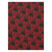 Elegant Floral Black en Red  Tafelkleed (Voorkant)