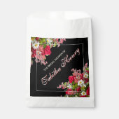 Elegant Floral Black Flower Photo  Bedankzakje (Voorkant)