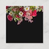 Elegant Floral Black Flower Photo Enclosure Card Informatiekaartje (Achterkant)