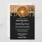 Elegant Floral Black Gold tijdens de bruiloft Kaart (Voorkant)