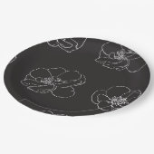 Elegant  floral Black Papieren Bordje (Gekanteld)