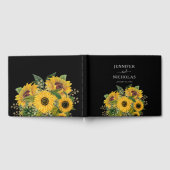 Elegant Floral Black Wedding Gastenboek (Volledig)