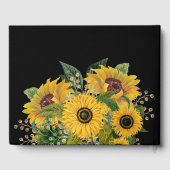 Elegant Floral Black Wedding Gastenboek (Achterkant)