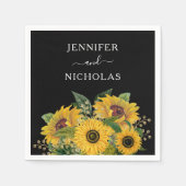 Elegant Floral Black Wedding Servet (Voorkant)