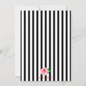 Elegant Floral Black White Stripes Birthday Party (Achterkant)