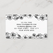 Elegant Floral Black White Visitekaartje (Achterkant)