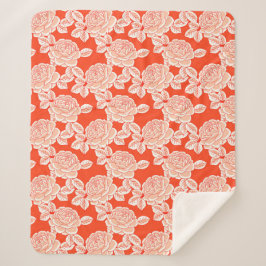 Elegant Floral Blanket with Vintage Charm Sherpa Deken