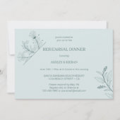 Elegant Floral Blauwgroen repetitiediner Kaart (Voorkant)