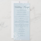 Elegant Floral Bleek Light Blue Wedding Programme (Achterkant)