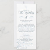 Elegant Floral Bleek Light Blue Wedding Programme (Voorkant)