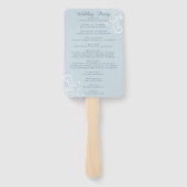 Elegant Floral Bleek Light Blue Wedding Programme Handwaaier (Achterkant)