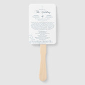 Elegant Floral Bleek Light Blue Wedding Programme Handwaaier (Voorkant)