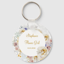 Elegant Floral Bloemenmeisje Wedding Gift Sleutelh