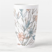 Elegant Floral Bloom Art | Modern Botanical Flower Latte Mok (Voorkant)
