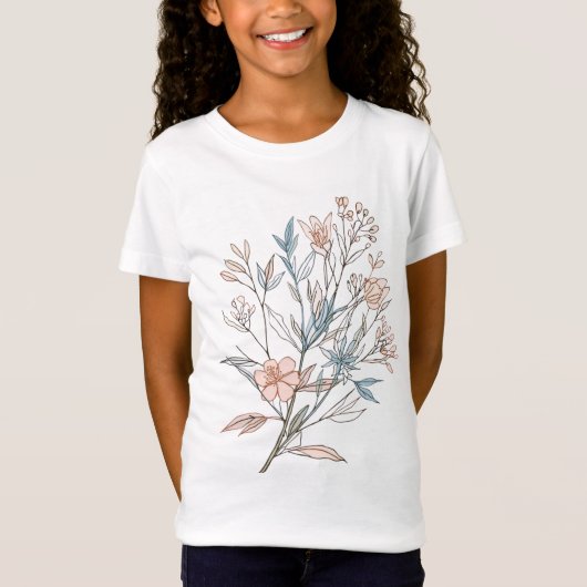 Elegant Floral Bloom Art | Modern Botanical Flower T-shirt (Voorkant)