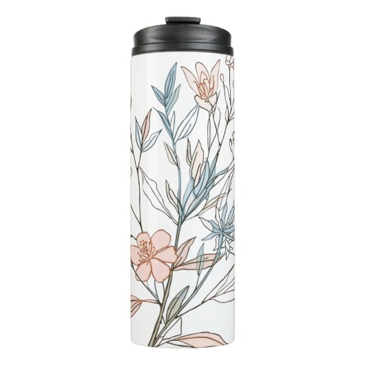 Elegant Floral Bloom Art | Modern Botanical Flower Thermosbeker (Voorkant)