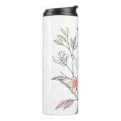 Elegant Floral Bloom Art | Modern Botanical Flower Thermosbeker (Gedraaid links)