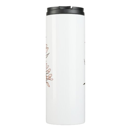 Elegant Floral Bloom Art | Modern Botanical Flower Thermosbeker (Achterkant)