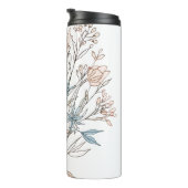 Elegant Floral Bloom Art | Modern Botanical Flower Thermosbeker (Geroteerd rechts)