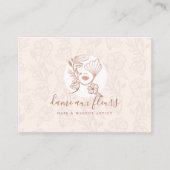 Elegant Floral Blooming Beauty Woman Logo Roze Klantenkaartje (Voorkant)
