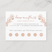 Elegant Floral Blooming Beauty Woman Logo Roze Klantenkaartje (Achterkant)