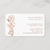 Elegant Floral Blooming Beauty Woman Logo Roze Visitekaartje (Achterkant)