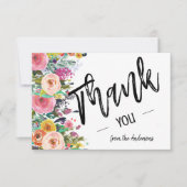 Elegant Floral Blooms Bouquet Flat Hartelijk dank Bedankkaart (Voorkant)