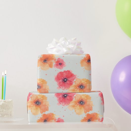 Elegant Floral Blooms Wrapping Paper Roll Cadeaupapier (Feestgeschenken)