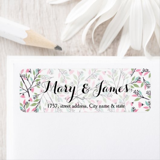 Elegant floral blossom verlaat bruiloft etiket (Insitu)