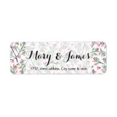 Elegant floral blossom verlaat bruiloft etiket (Voorkant)