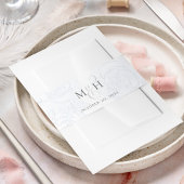 Elegant Floral Blue Ampersand Calligrafie Script Uitnodigingen Wikkel