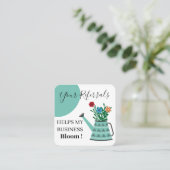 Elegant Floral Blue Business Aanbevelingskaartje (Staand voorkant)