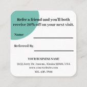 Elegant Floral Blue Business Aanbevelingskaartje (Achterkant)