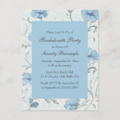 Elegant Floral Blue Country Garden Bachelorette  Uitnodiging Briefkaart (Voorkant)