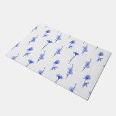 Elegant Floral Blue Flowers Doormat Deurmat (Schuin)