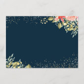 Elegant Floral Blue Gold Retirement Flat Advieskaart (Achterkant)