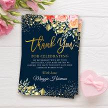 Elegant Floral Blue Gold Surprise Retirement Party