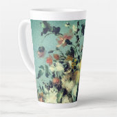 Elegant Floral Blue Hues Latte Mok (Linkerhoek)