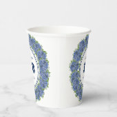 Elegant Floral Blue Hydrangea 18th Birthday Party Papieren Bekers (Rechts)