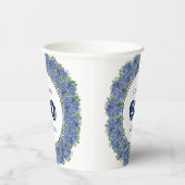 Elegant Floral Blue Hydrangeas 60th Birthday Party Papieren Bekers (Rechts)