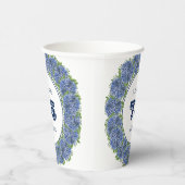 Elegant Floral Blue Hydrangeas 75th Birthday Party Papieren Bekers (Rechts)
