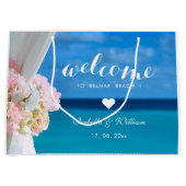 Elegant Floral Blue Ocean Beach Bruiloft Groot Cadeauzakje (Voorkant)