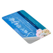 Elegant Floral Blue Ocean Beach Save the Date Magn Magneet (Rechterzijde)