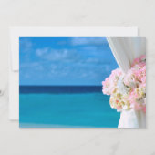 Elegant Floral Blue Ocean Beach Zomer bruiloft Kaart (Achterkant)