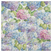 Elegant Floral Blue Paars Hydrangea Pattern Stof (Swatch)