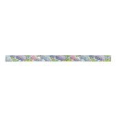 Elegant Floral Blue Pink Hydrangea Pattern Satijnen Lint (Voorkant)