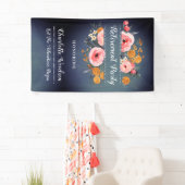 Elegant Floral Blue Retirement Party Spandoek (Insitu)