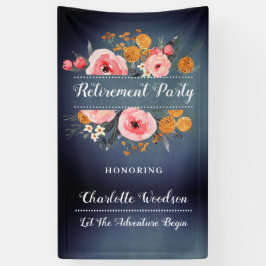 Elegant Floral Blue Retirement Party Spandoek