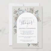 Elegant Floral Blue Stylish Trendy Arch Waterverf Kaart (Voorkant)