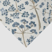 Elegant Floral Blue Waterverf Flowers Tissuepapier (Detail)